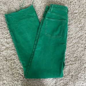 NWOT Zara wide leg green jeans size 27/4